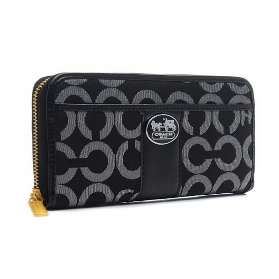 Coach Legacy In Signature Large Black Wallets BVR | Coach Outlet Canada